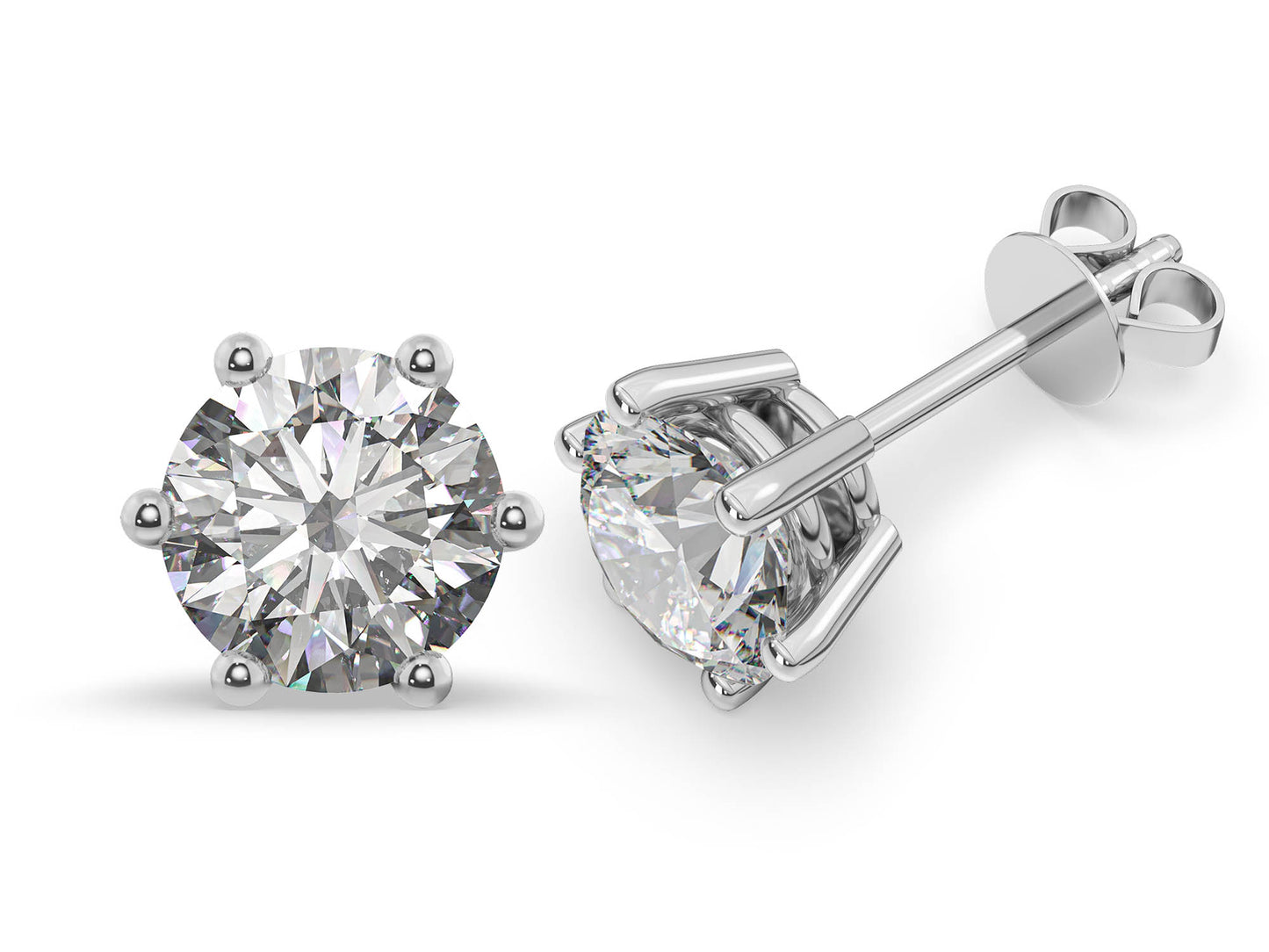 1.20cts 6-Prong Lab Grown Diamond Stud Earrings <Premium Grade>